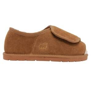 NEW LAMO women's open toe wide wrap slippers in chestnut